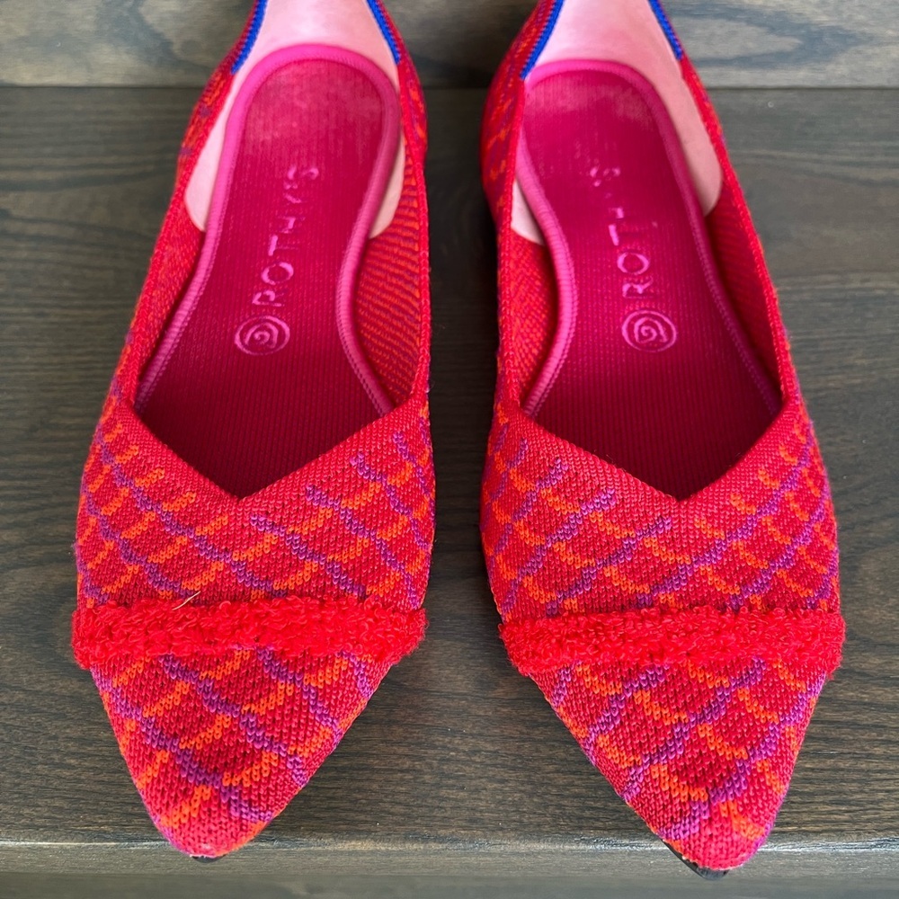 Rothy's The Point Flat in Pomegranate Grid Size 9.5 - Picture 4 of 13